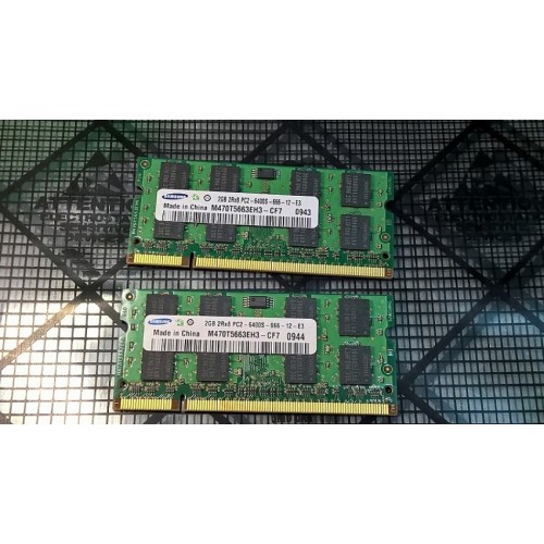 4gb 2x2gb Samsung Ddr2 2rx8 Pc2 6400s 666 12 Laptop Ram Memory Sodimm